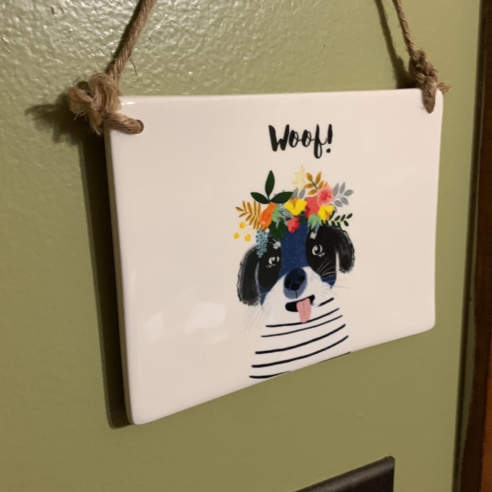 Ceramic “WOOF” Tile - Picture 2 of 4